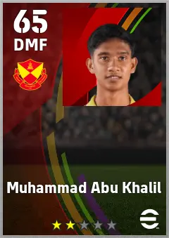 Muhammad Abu Khalil eFootball 2026 player card — 65 OVR DMF