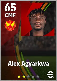 Alex Agyarkwa eFootball 2026 player card — 65 OVR CMF