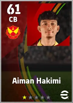 Aiman Hakimi eFootball 2026 player card — 61 OVR CB