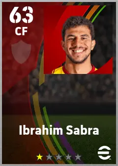 Ibrahim Sabra eFootball 2026 player card — 63 OVR CF