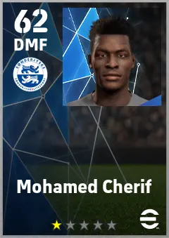 Mohamed Cherif eFootball 2026 player card — 62 OVR DMF