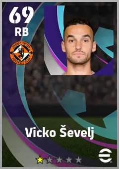 Vicko Sevelj eFootball 2026 player card — 69 OVR RB