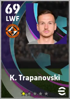 K. Trapanovski eFootball 2026 player card — 69 OVR LWF