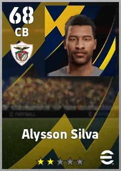 Alysson Silva eFootball 2026 player card, 68 OVR CB
