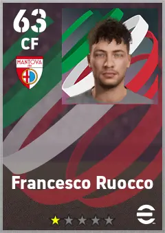 Francesco Ruocco eFootball 2026 player card — 63 OVR CF