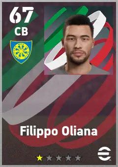 Filippo Oliana eFootball 2026 player card — 67 OVR CB