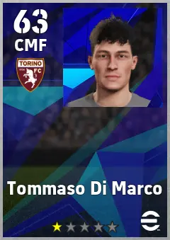 Tommaso Di Marco eFootball 2026 player card, 63 OVR CMF
