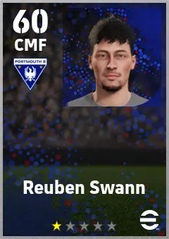 Reuben Swann eFootball 2026 player card — 60 OVR CMF