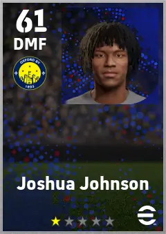 Joshua Johnson eFootball 2026 player card — 61 OVR DMF