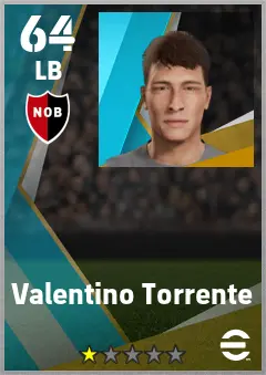 Valentino Torrente eFootball 2026 player card — 64 OVR LB