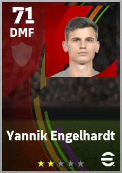 Yannik Engelhardt eFootball 2026 player card — 71 OVR DMF