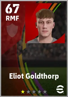 Eliot Goldthorp eFootball 2026 player card — 67 OVR RMF
