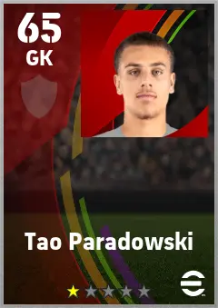 Tao Paradowski eFootball 2026 player card — 65 OVR GK