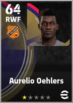 Aurelio Oehlers eFootball 2026 player card — 64 OVR RWF