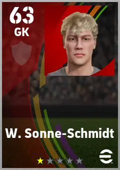 W. Sonne-Schmidt eFootball 2026 player card — 63 OVR GK