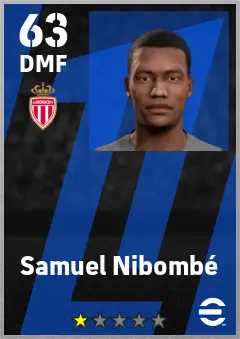 Samuel Nibombe eFootball 2026 player card — 63 OVR DMF