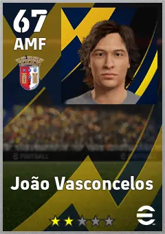 Joao Vasconcelos eFootball 2026 player card — 67 OVR AMF