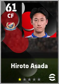Hiroto Asada eFootball 2026 player card — 61 OVR CF
