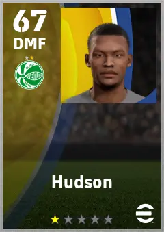 Hudson eFootball 2026 player card — 67 OVR DMF