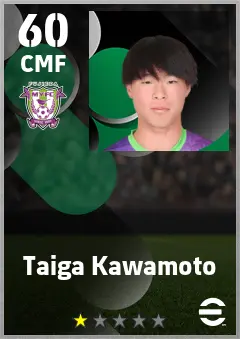 Taiga Kawamoto eFootball 2026 player card — 60 OVR CMF