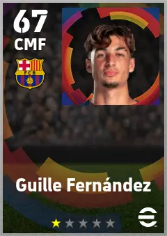 Guille Fernandez eFootball 2026 player card — 67 OVR CMF