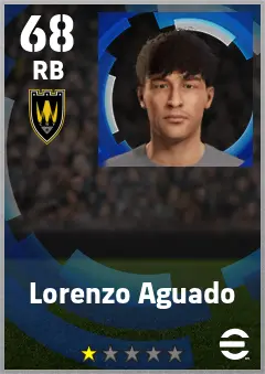 Lorenzo Aguado eFootball 2026 player card — 68 OVR RB