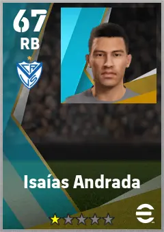 Isaias Andrada eFootball 2026 player card — 67 OVR RB