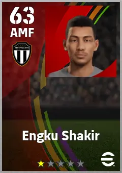 Engku Shakir eFootball 2026 player card — 63 OVR AMF