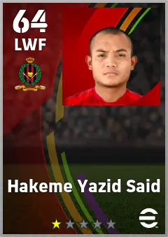 Hakeme Yazid Said eFootball 2026 player card — 64 OVR LWF