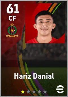 Hariz Danial eFootball 2026 player card — 61 OVR CF