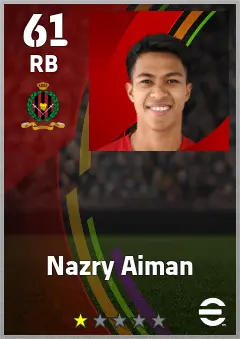 Nazry Aiman eFootball 2026 player card — 61 OVR RB