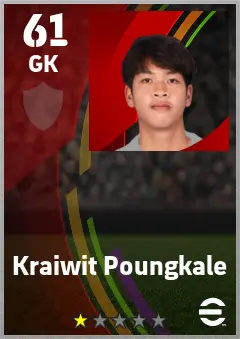 Kraiwit Poungkale eFootball 2026 player card — 61 OVR GK