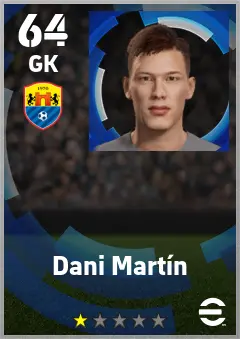 Dani Martin eFootball 2026 player card — 64 OVR GK