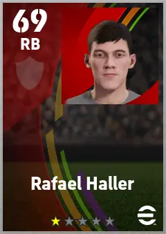 Rafael Haller eFootball 2026 player card — 69 OVR RB