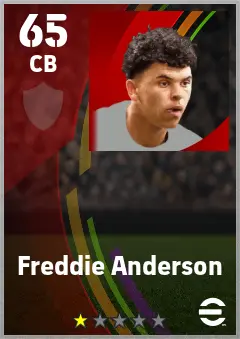 Freddie Anderson eFootball 2026 player card — 65 OVR CB