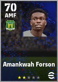Amankwah Forson eFootball 2026 player card — 70 OVR AMF