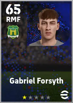 Gabriel Forsyth eFootball 2026 player card — 65 OVR RMF