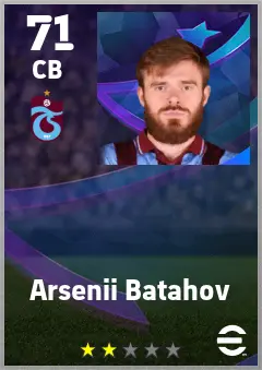 Arsenii Batahov eFootball 2026 player card — 71 OVR CB
