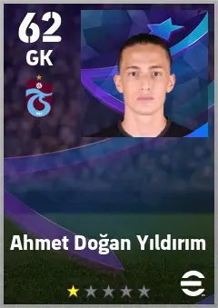 Ahmet Dogan Yildirim eFootball 2026 player card — 62 OVR GK