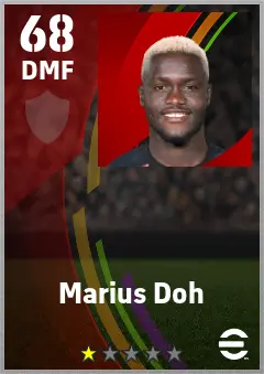 Marius Doh eFootball 2026 player card — 68 OVR DMF
