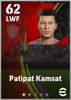 Patipat Kamsat eFootball 2026 player card — 62 OVR LWF