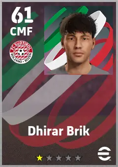 Dhirar Brik eFootball 2026 player card — 61 OVR CMF