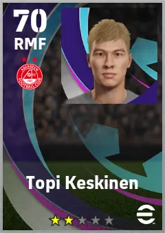 Topi Keskinen eFootball 2026 player card — 70 OVR RMF