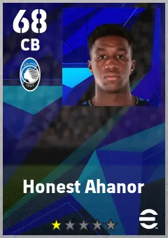 Honest Ahanor eFootball 2026 player card — 68 OVR CB