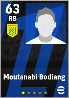 Moutanabi Bodiang eFootball 2026 player card — 63 OVR RB