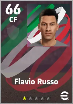 Flavio Russo eFootball 2026 player card — 66 OVR CF
