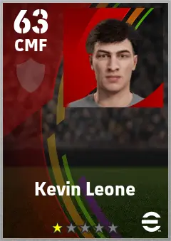 Kevin Leone eFootball 2026 player card — 63 OVR CMF