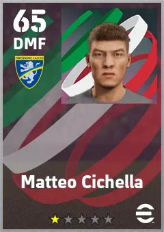 Matteo Cichella eFootball 2026 player card — 65 OVR DMF