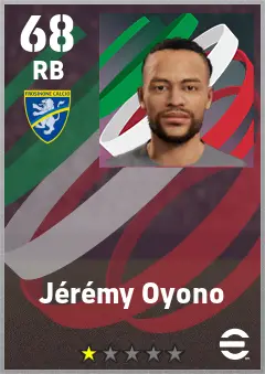 Jeremy Oyono eFootball 2026 player card — 68 OVR RB
