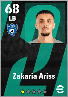 Zakaria Ariss eFootball 2026 player card — 68 OVR LB